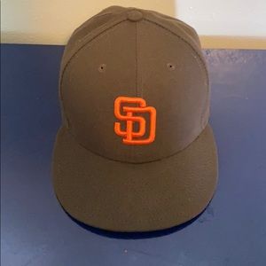San Diego Padre brown and Orange fitted hat